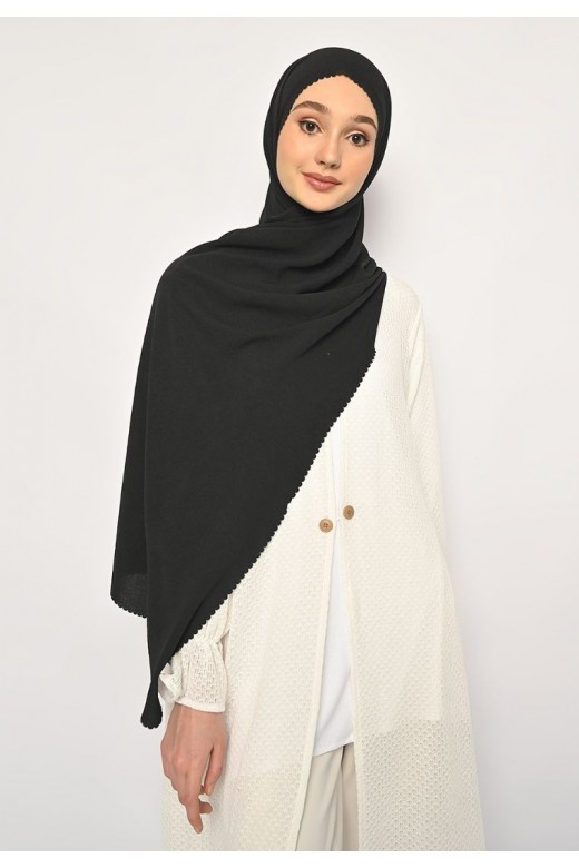 Pasmina Saina Lasercut Black